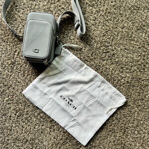 Coach Phone Crossbody in Grey/Blue